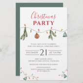 クリスマスパーティービジネスイベントホリデー招待状 便箋 (正面/裏面)