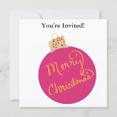 クリスマスパーティーピンクオーナメントボール シーズンカード (正面)
