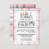 クリスマスパーティーピンクナツクラッカーバレエ 招待状 (正面/裏面)