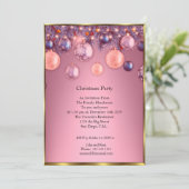 クリスマスパーティーピンクボーブル招待 招待状 (スタンド正面)
