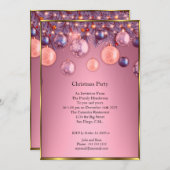 クリスマスパーティーピンクボーブル招待 招待状 (正面/裏面)