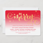 クリスマスパーティーフェスティバルおもしろいタイポグラフィメリーBE シーズンカード (正面)