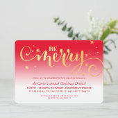 クリスマスパーティーフェスティバルおもしろいタイポグラフィメリーBE シーズンカード (スタンド正面)