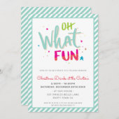 クリスマスパーティーフェスティバルおもしろいタイポグラフィOH WHATおもしろい シーズンカード (正面/裏面)