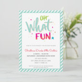 クリスマスパーティーフェスティバルおもしろいタイポグラフィOH WHATおもしろい シーズンカード (スタンド正面)