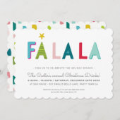 クリスマスパーティーフェスティバルはっきりしたおもしろいカラフルファララ シーズンカード (正面/裏面)