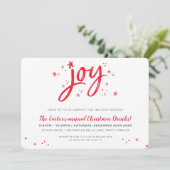 クリスマスパーティーフェスティバルはっきりしたおもしろい喜び赤いきらめき シーズンカード (スタンド正面)