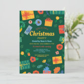 クリスマスパーティーフェスティバルギフト招待状 招待状 (スタンド正面)