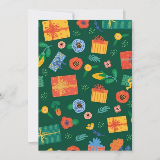 クリスマスパーティーフェスティバルギフト招待状 招待状 (裏面)