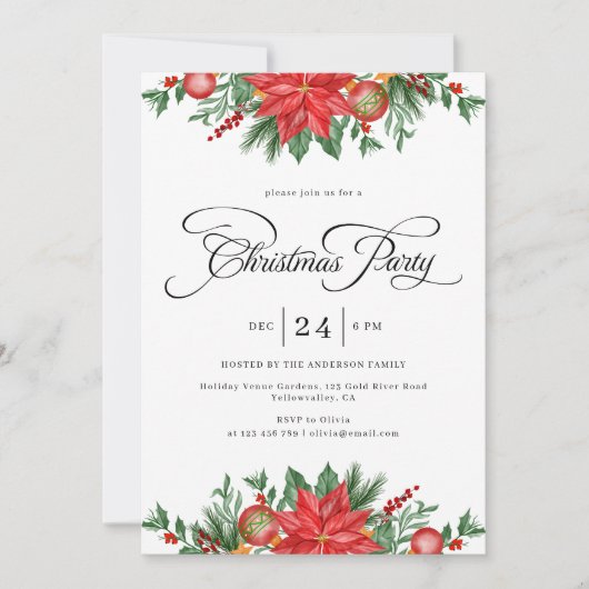 クリスマスパーティーフェスティバルグリーナリーホリデー 招待状 (正面)