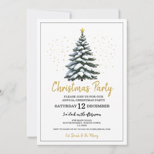 クリスマスパーティーフェスティバルツリー招待状 招待状 (正面)