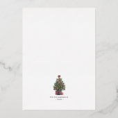 クリスマスパーティーフェスティバルツリー金ゴールド 箔招待状 (裏面)