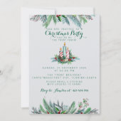 クリスマスパーティーフェスティバルホリデーグリーナリーキャンドル 招待状 (正面)