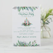 クリスマスパーティーフェスティバルホリデーグリーナリーキャンドル 招待状 (スタンド正面)