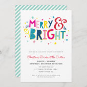 クリスマスパーティーフェスティバルメリータイポグラフィ&ブライト シーズンカード (正面/裏面)