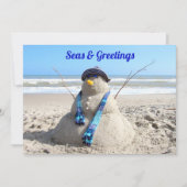 クリスマスパーティーフロリダ雪だるま招待状 招待状 (正面)