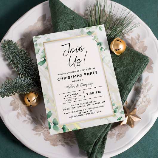 クリスマスパーティーフローラシック企業のホリデー 招待状