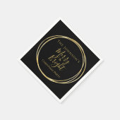 クリスマスパーティーブラック金ゴールド スタンダードカクテルナプキン (角)