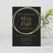 クリスマスパーティーブラック金ゴールド 招待状 (スタンド正面)
