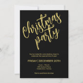 クリスマスパーティーブラック&ゴールデンライン 招待状 (正面)