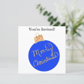 クリスマスパーティーブルーオーナメントボール シーズンカード (スタンド正面)