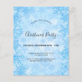 クリスマスパーティーブルースノーフレークパーティの招待状 チラシ (正面)