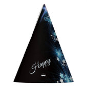 クリスマスパーティーブルーツリー シャイニーブラック エレガント パーティーハット (左)