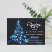クリスマスパーティーブルートゥインクルライツスノーツリー 招待状 (スタンド正面)