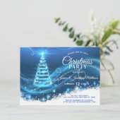 クリスマスパーティーブルートゥインクルライツスノーツリー 招待状 (スタンド正面)