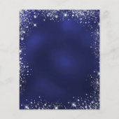 クリスマスパーティーブルー銀予算の招待状 チラシ (裏面)