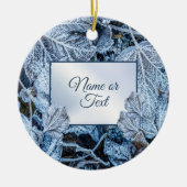 クリスマスパーティーブ葉ルーズ雪の休日の冬 セラミックオーナメント (正面)