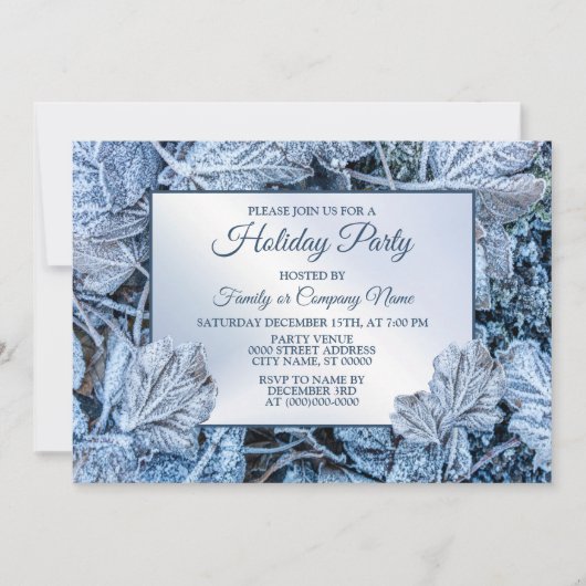 クリスマスパーティーブ葉ルーズ雪の休日の冬 招待状 (正面)