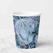 クリスマスパーティーブ葉ルーズ雪の休日の冬 紙コップ (裏面)