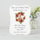 クリスマスパーティーベビーイエスフローラリース 招待状 (スタンド正面)