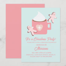 クリスマスパーティーホットチョコレートマグジンジャーブレッドピンク