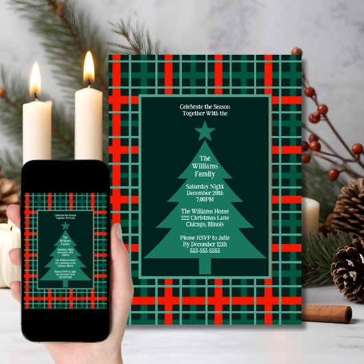 クリスマスパーティーホリデーお祝い招待状 招待状