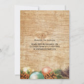 クリスマスパーティーホリデーお祝い素朴ウッド 招待状 (裏面)