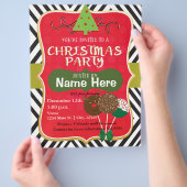 クリスマスパーティーホリデーイベントフライヤーポスター チラシ (手)