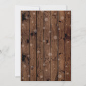 クリスマスパーティーホリデーウッドホリーバーラップスノー 招待状 (裏面)