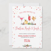 クリスマスパーティーホリデーカクテルクリスマスワーク 招待状 (正面)