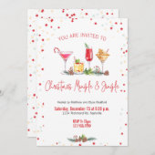 クリスマスパーティーホリデーカクテルクリスマスワーク 招待状 (正面/裏面)