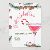 クリスマスパーティーホリデーカクテルワークパーティー 招待状 (正面/裏面)
