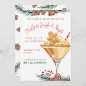 クリスマスパーティーホリデーカクテルワークパーティー 招待状 (正面/裏面)