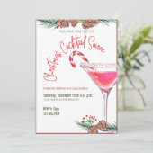 クリスマスパーティーホリデーカクテルワークパーティー 招待状 (スタンド正面)