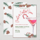 クリスマスパーティーホリデーカクテルワークパーティー 招待状 (正面/裏面)