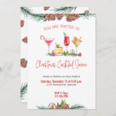 クリスマスパーティーホリデーカクテルワークパーティー 招待状 (正面/裏面)