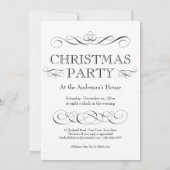 クリスマスパーティーホリデーカクテルヴィンテージ文字 招待状 (裏面)