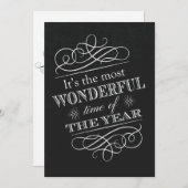 クリスマスパーティーホリデーカクテルヴィンテージ文字 招待状 (正面/裏面)