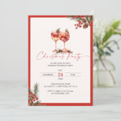 クリスマスパーティーホリデーカクテル 招待状 (スタンド正面)