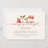 クリスマスパーティーホリデーカクテル 招待状 (正面)